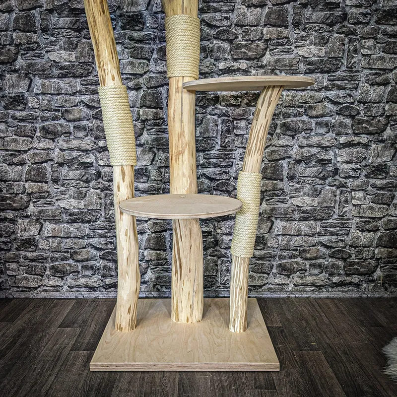 Naturkratzbaum 4083 Kratzbaum Natur Holz Design 175 cm hoch Katzenbaum