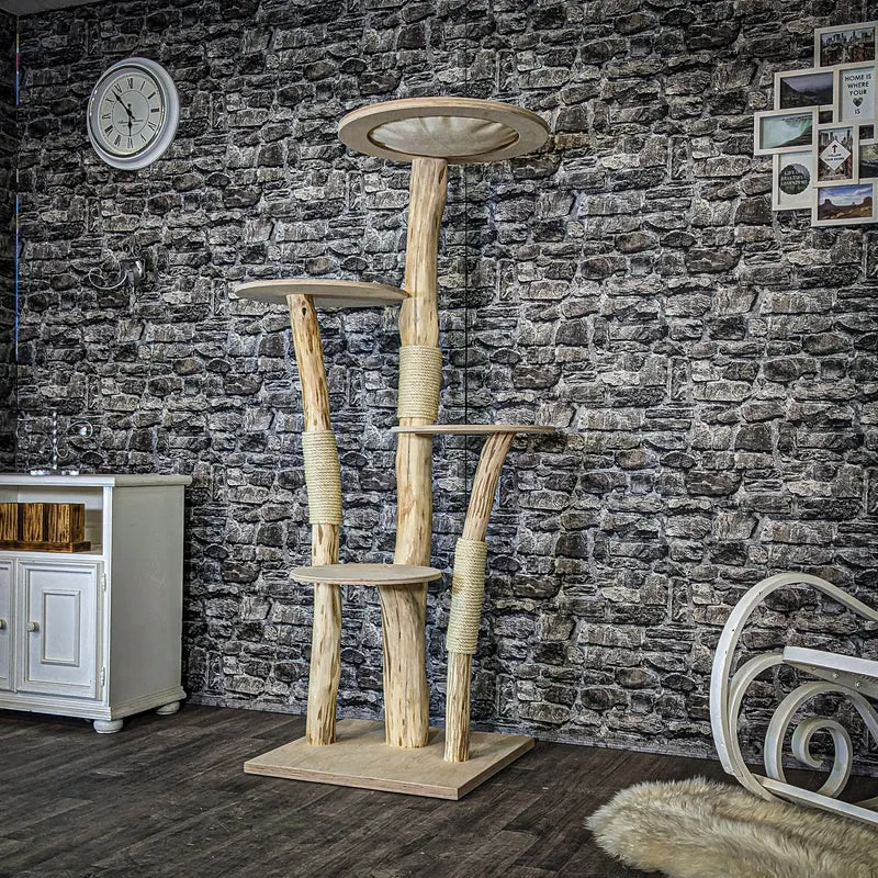 Naturkratzbaum 4083 Kratzbaum Natur Holz Design 175 cm hoch Katzenbaum