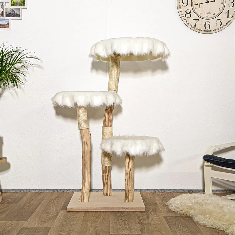 Naturkratzbaum 4084 Kratzbaum Natur Holz Design 135 cm hoch Katzenbaum