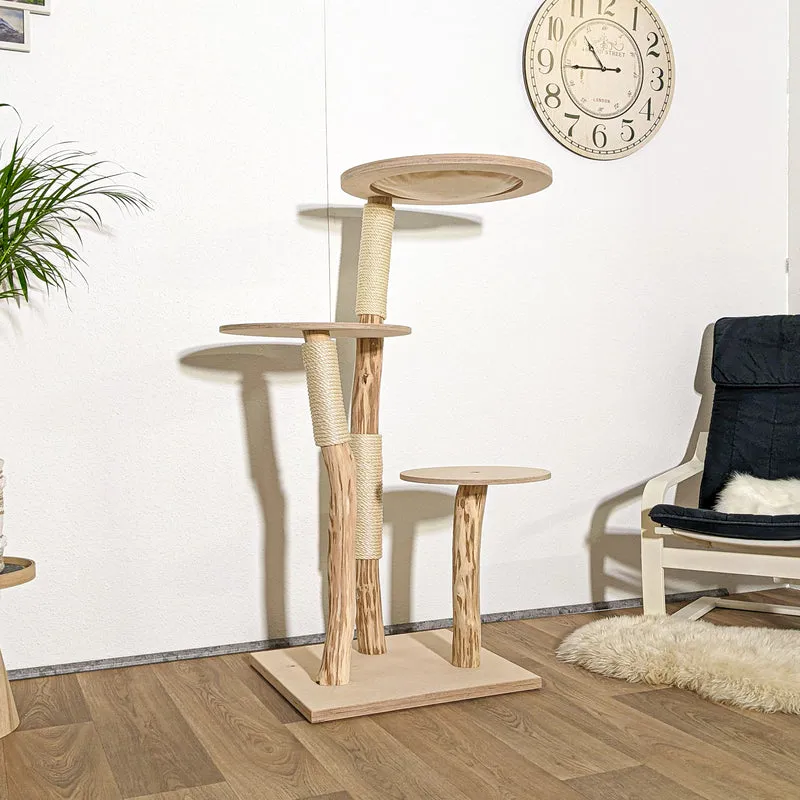Naturkratzbaum 4084 Kratzbaum Natur Holz Design 135 cm hoch Katzenbaum