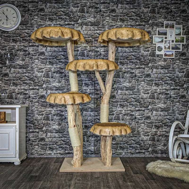 Naturkratzbaum 4085 Kratzbaum Natur Holz Design 170 cm hoch Katzenbaum
