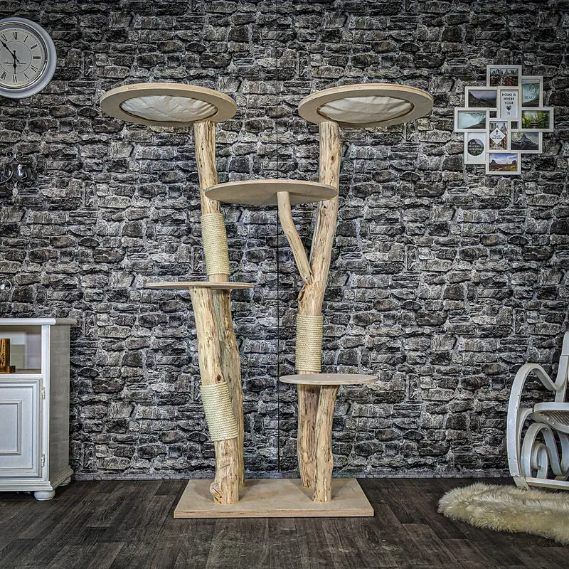Naturkratzbaum 4085 Kratzbaum Natur Holz Design 170 cm hoch Katzenbaum