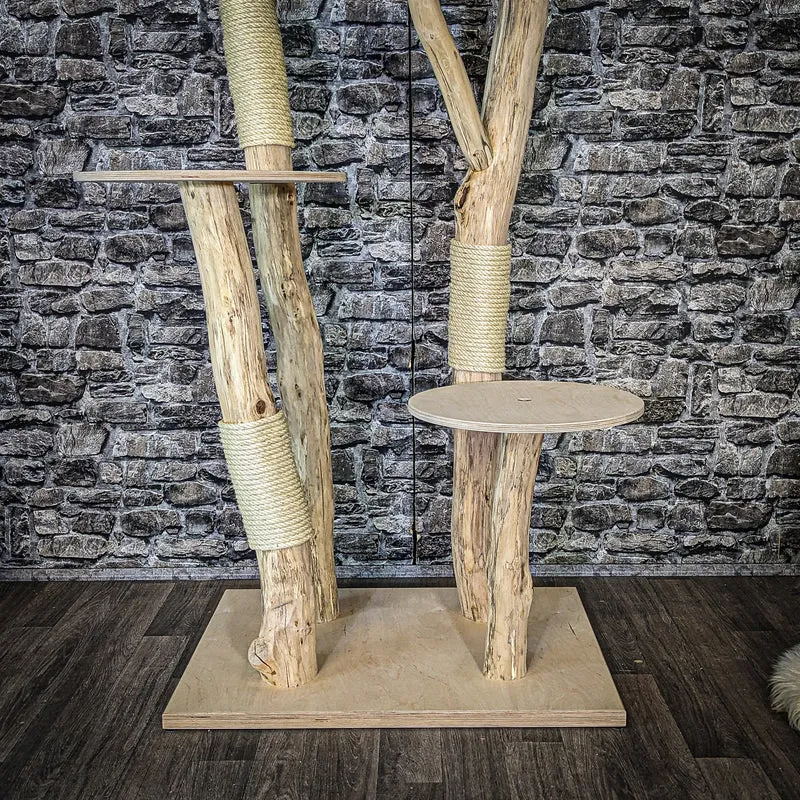 Naturkratzbaum 4085 Kratzbaum Natur Holz Design 170 cm hoch Katzenbaum