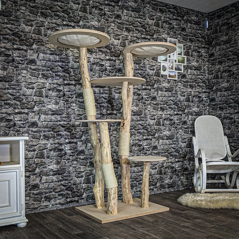 Naturkratzbaum 4085 Kratzbaum Natur Holz Design 170 cm hoch Katzenbaum