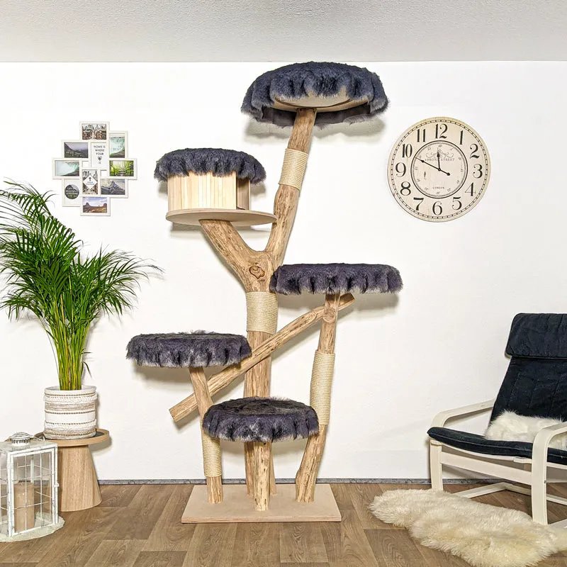 Naturkratzbaum 4086 Kratzbaum Natur Holz Design 210 cm hoch Katzenbaum