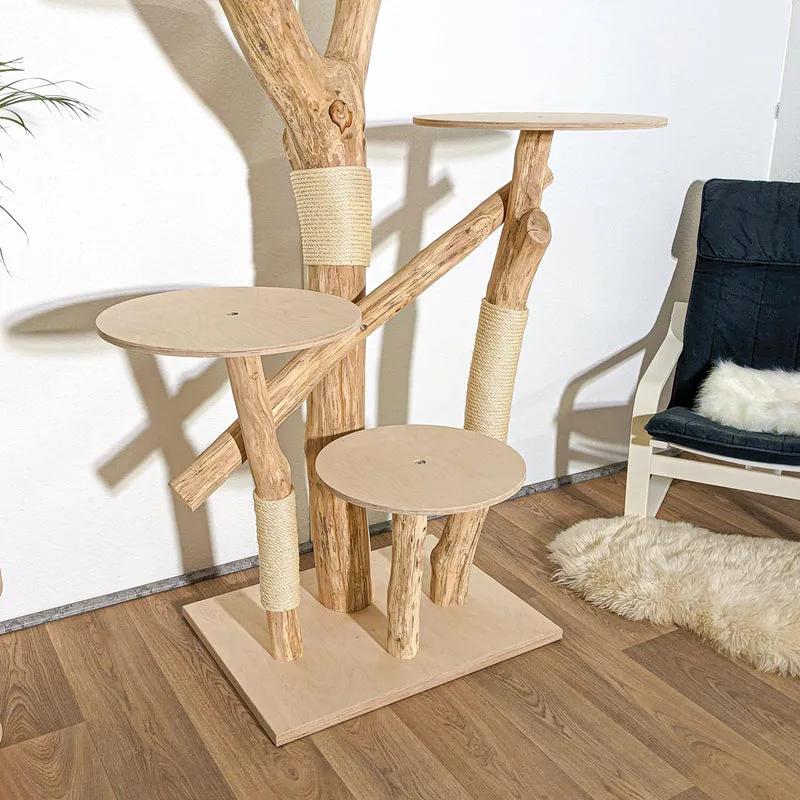 Naturkratzbaum 4086 Kratzbaum Natur Holz Design 210 cm hoch Katzenbaum