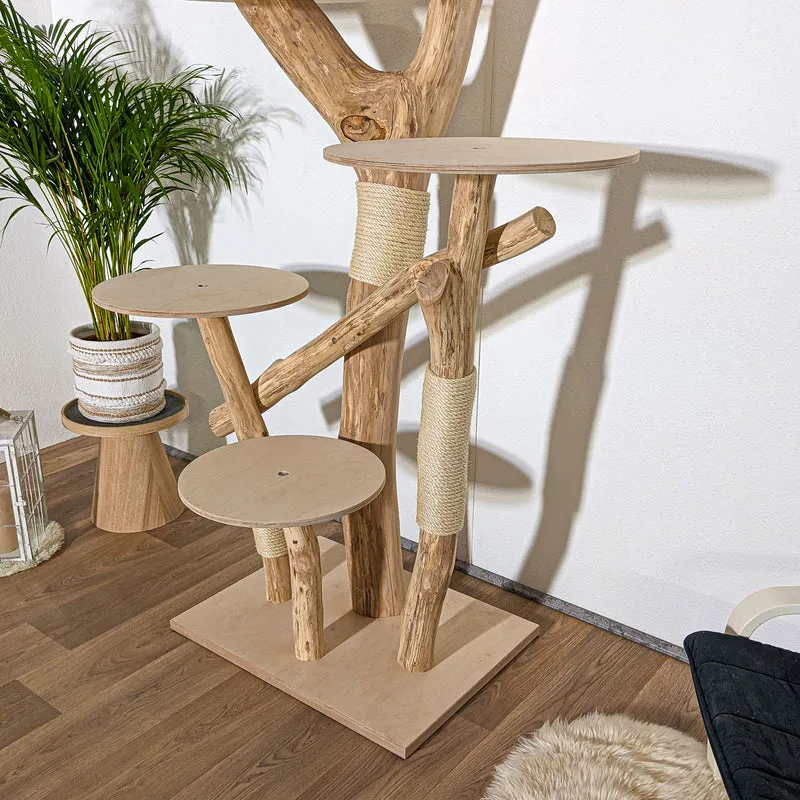 Naturkratzbaum 4086 Kratzbaum Natur Holz Design 210 cm hoch Katzenbaum