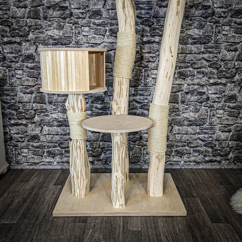 Naturkratzbaum 4087 Kratzbaum Natur Holz Design 175 cm hoch Katzenbaum