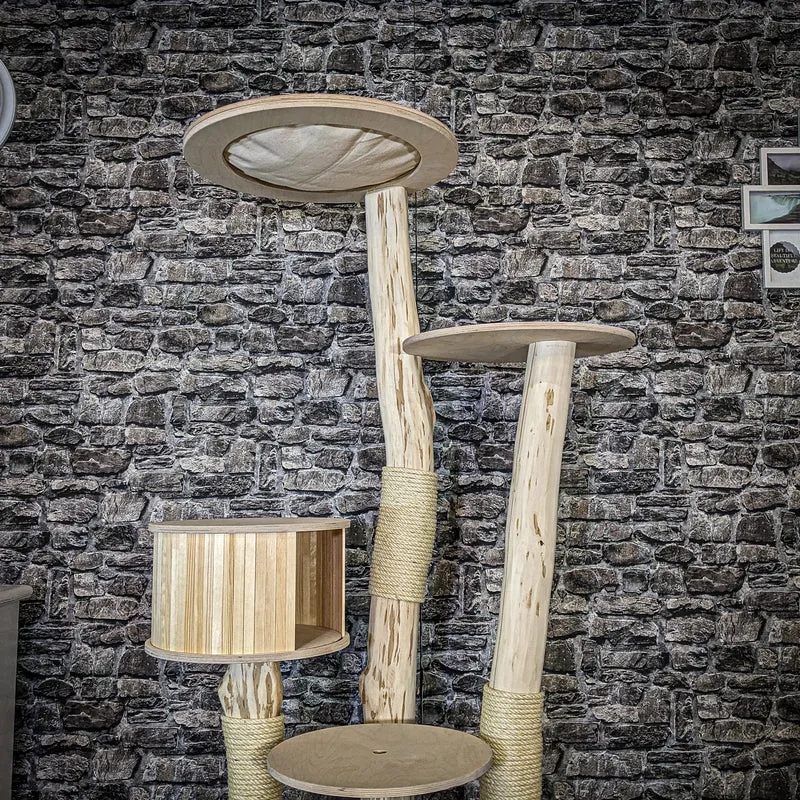 Naturkratzbaum 4087 Kratzbaum Natur Holz Design 175 cm hoch Katzenbaum