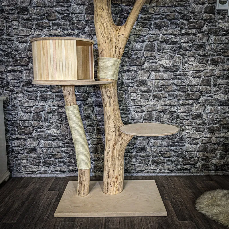 Naturkratzbaum 4090 Kratzbaum Natur Holz Design 200 cm hoch Katzenbaum