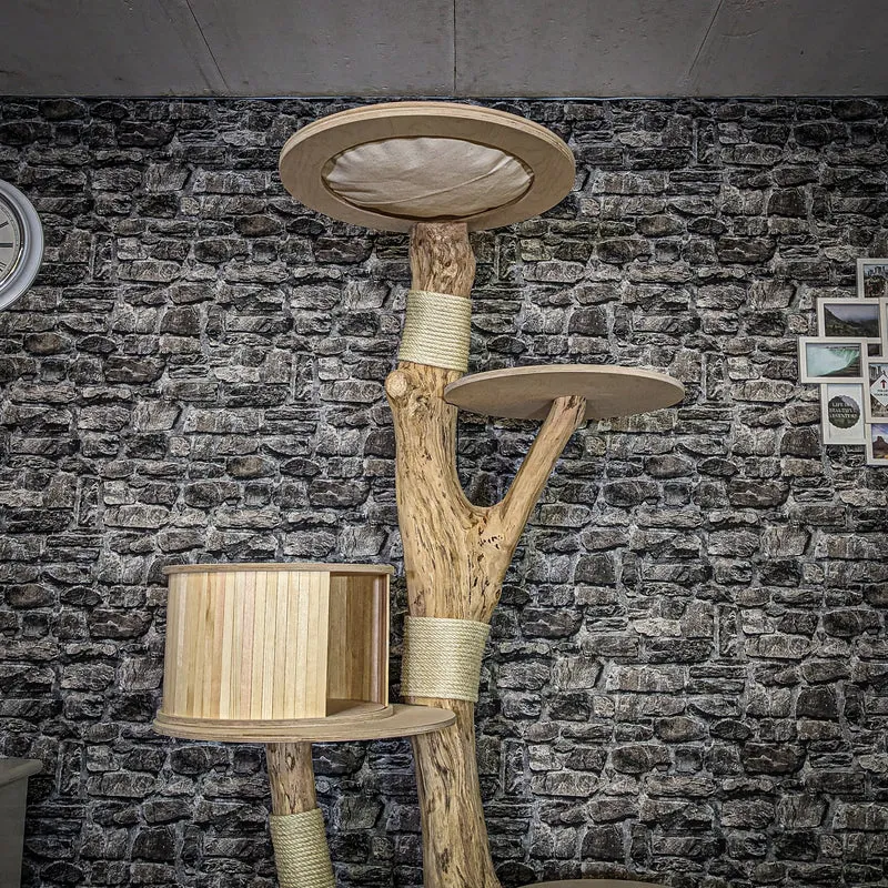 Naturkratzbaum 4090 Kratzbaum Natur Holz Design 200 cm hoch Katzenbaum