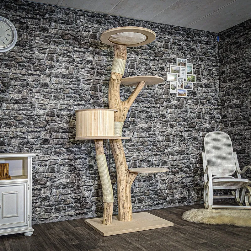 Naturkratzbaum 4090 Kratzbaum Natur Holz Design 200 cm hoch Katzenbaum
