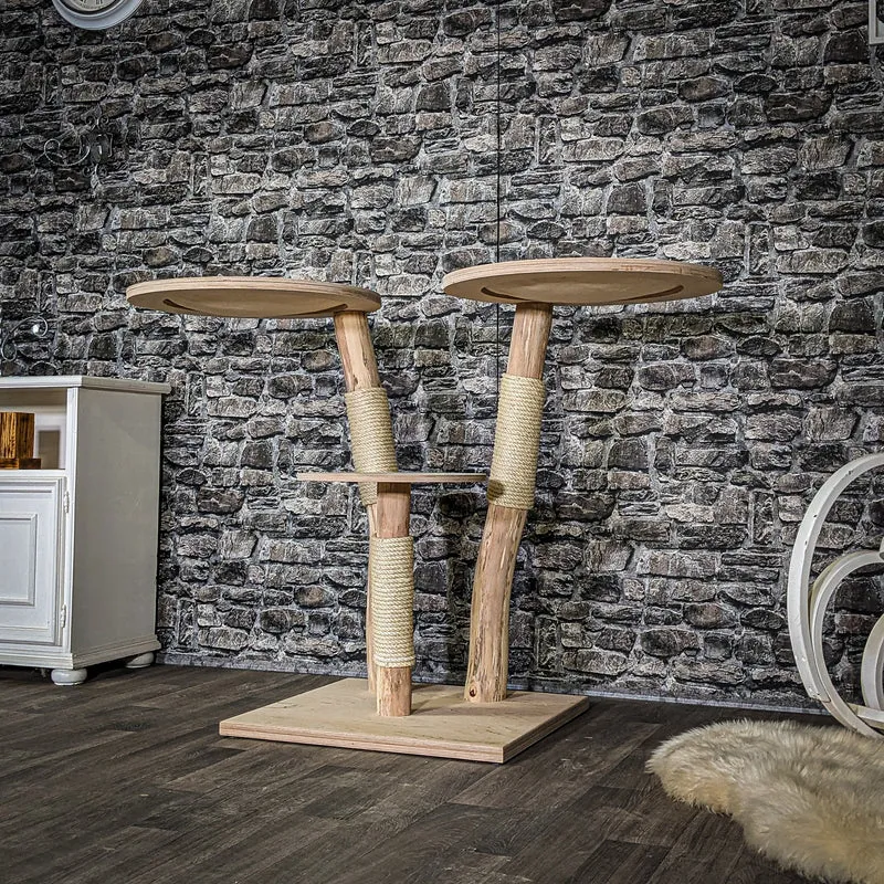 Naturkratzbaum 4073 Kratzbaum Natur Holz Design 95 cm hoch Katzenbaum