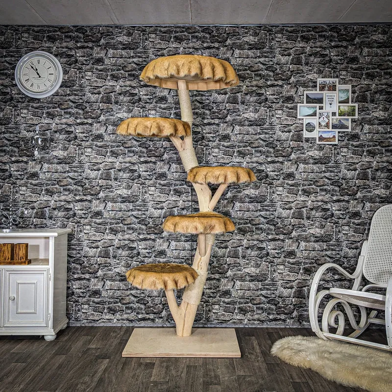 Naturkratzbaum 4072 Kratzbaum Natur Holz Design 195 cm hoch Katzenbaum