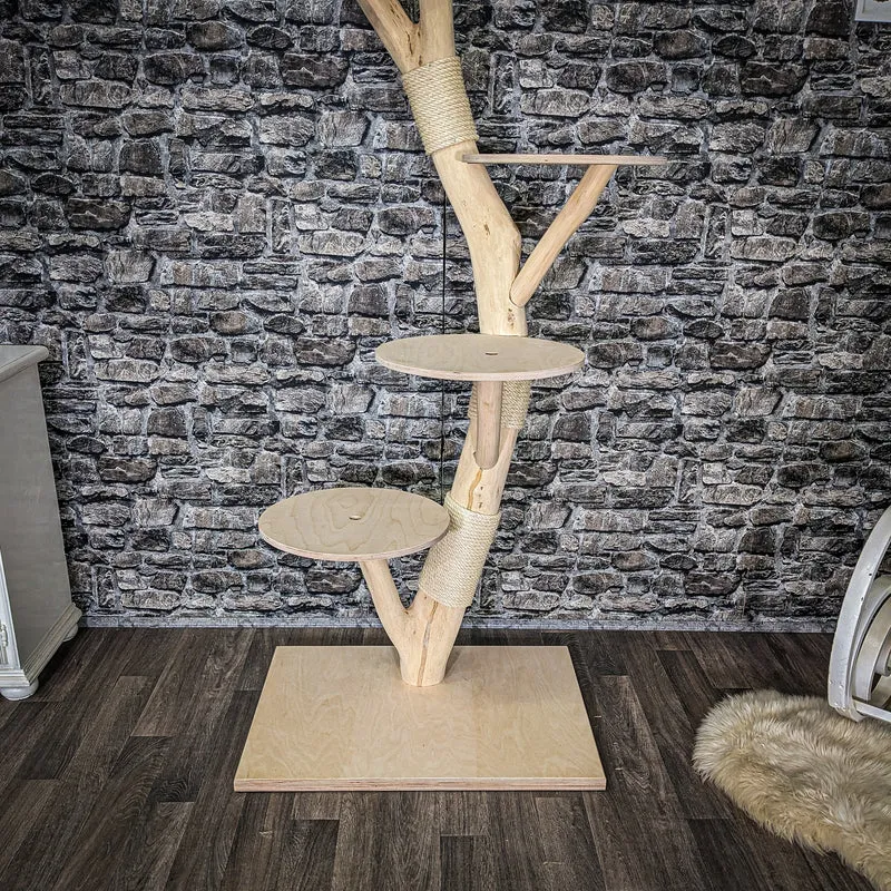 Naturkratzbaum 4072 Kratzbaum Natur Holz Design 195 cm hoch Katzenbaum
