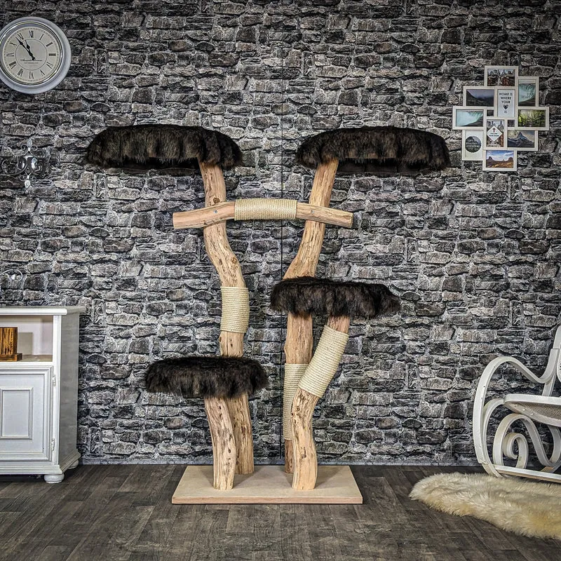 Naturkratzbaum 4071 Kratzbaum Natur Holz Design 155 cm hoch Katzenbaum