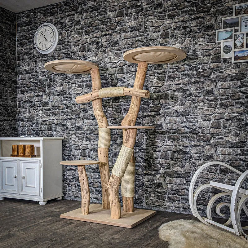 Naturkratzbaum 4071 Kratzbaum Natur Holz Design 155 cm hoch Katzenbaum