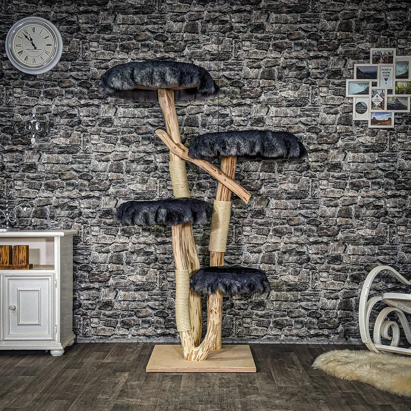 Naturkratzbaum 4070 Kratzbaum Natur Holz Design 170 cm hoch Katzenbaum