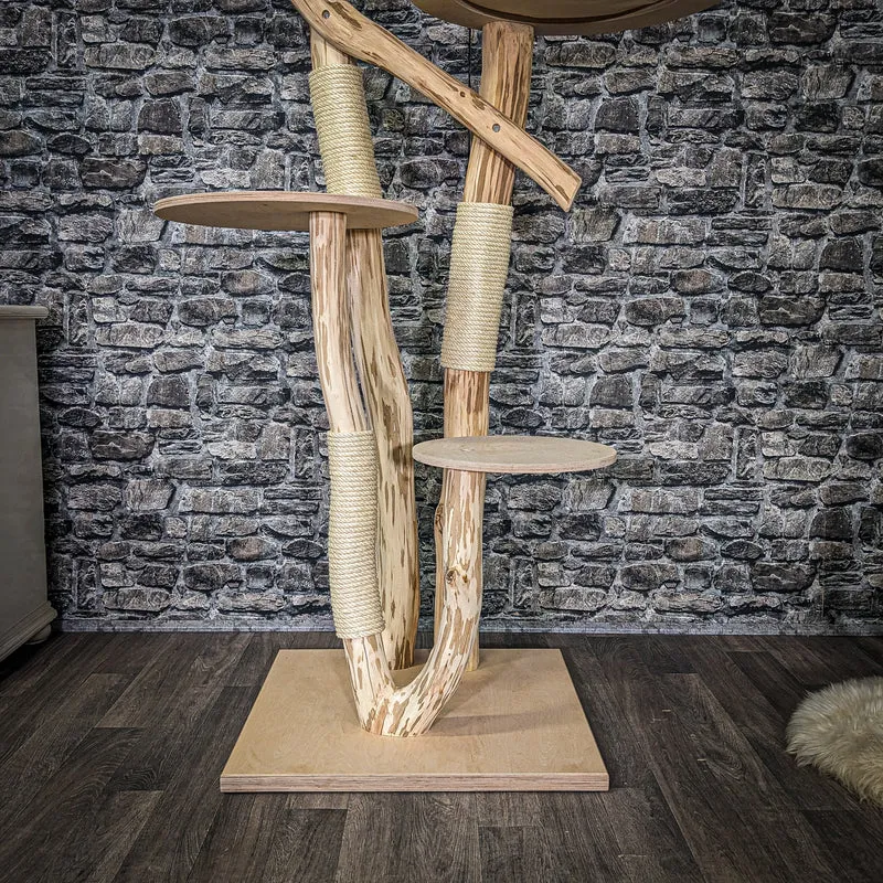 Naturkratzbaum 4070 Kratzbaum Natur Holz Design 170 cm hoch Katzenbaum
