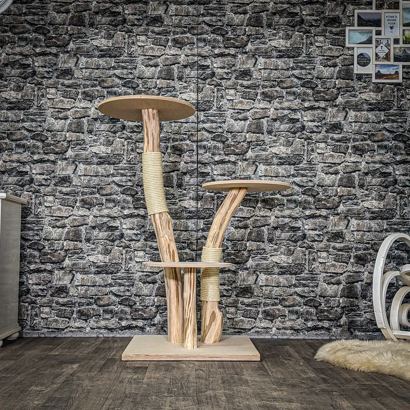 Naturkratzbaum 4069 Kratzbaum Natur Holz Design 123 cm hoch Katzenbaum