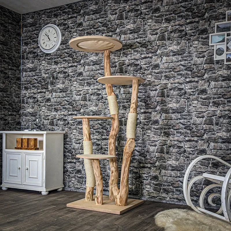 Naturkratzbaum 4068 Kratzbaum Natur Holz Design 175 cm hoch Katzenbaum