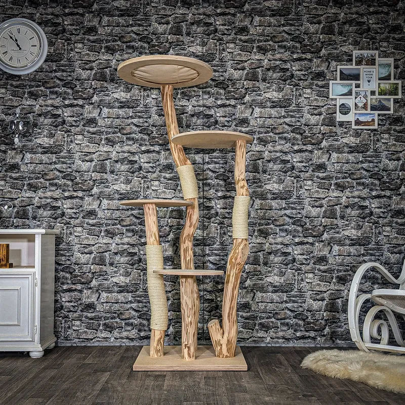 Naturkratzbaum 4068 Kratzbaum Natur Holz Design 175 cm hoch Katzenbaum