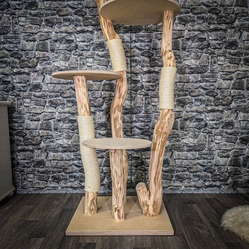 Naturkratzbaum 4068 Kratzbaum Natur Holz Design 175 cm hoch Katzenbaum