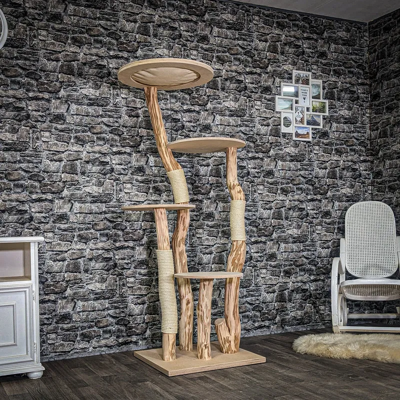 Naturkratzbaum 4068 Kratzbaum Natur Holz Design 175 cm hoch Katzenbaum