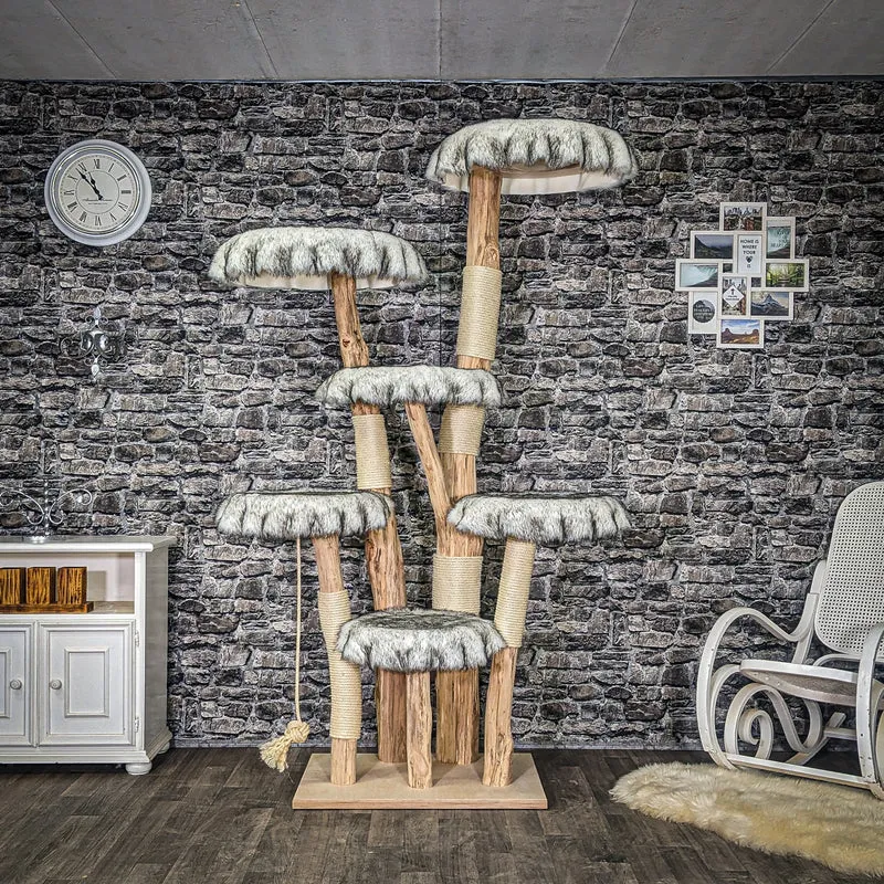 Naturkratzbaum 4067 Kratzbaum Natur Holz Design 210 cm hoch Katzenbaum