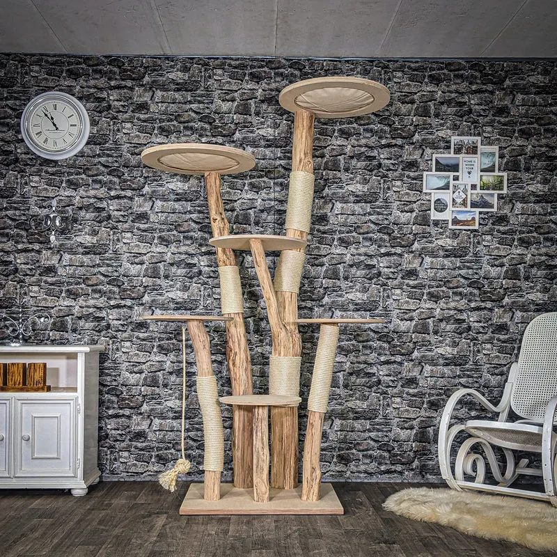 Naturkratzbaum 4067 Kratzbaum Natur Holz Design 210 cm hoch Katzenbaum