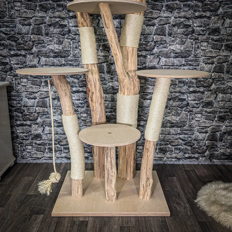 Naturkratzbaum 4067 Kratzbaum Natur Holz Design 210 cm hoch Katzenbaum
