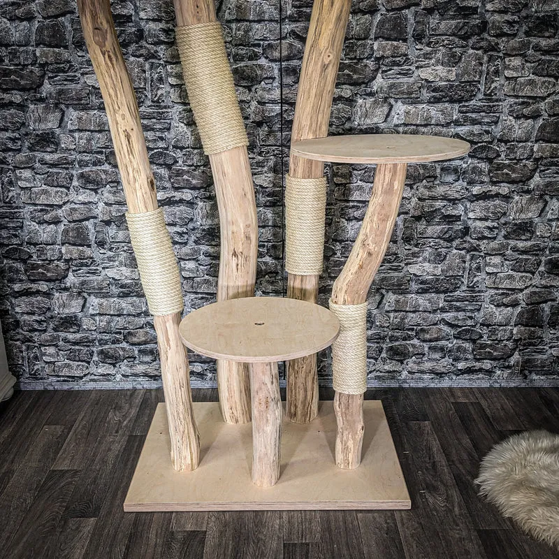 Naturkratzbaum 4065 Kratzbaum Natur Holz Design 205 cm hoch Katzenbaum