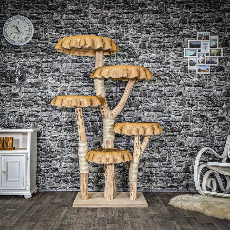 Naturkratzbaum 4064 Kratzbaum Natur Holz Design 175 cm hoch Katzenbaum