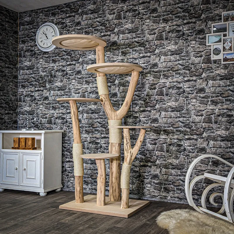 Naturkratzbaum 4064 Kratzbaum Natur Holz Design 175 cm hoch Katzenbaum