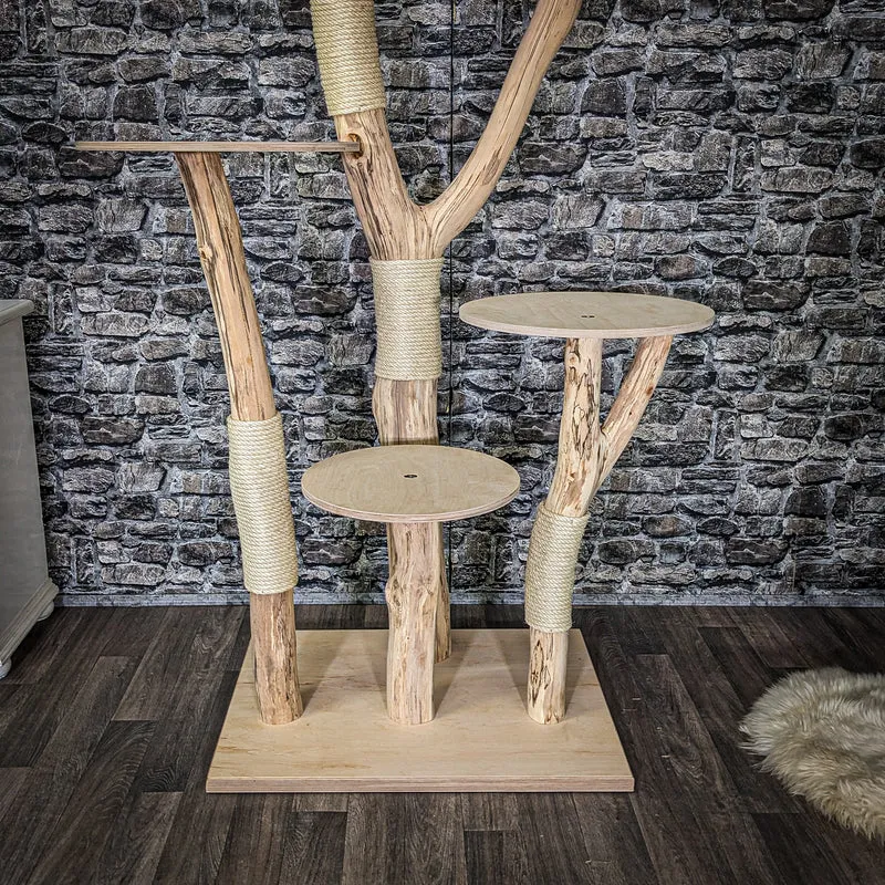 Naturkratzbaum 4064 Kratzbaum Natur Holz Design 175 cm hoch Katzenbaum