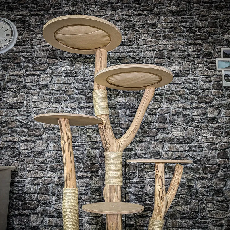 Naturkratzbaum 4064 Kratzbaum Natur Holz Design 175 cm hoch Katzenbaum