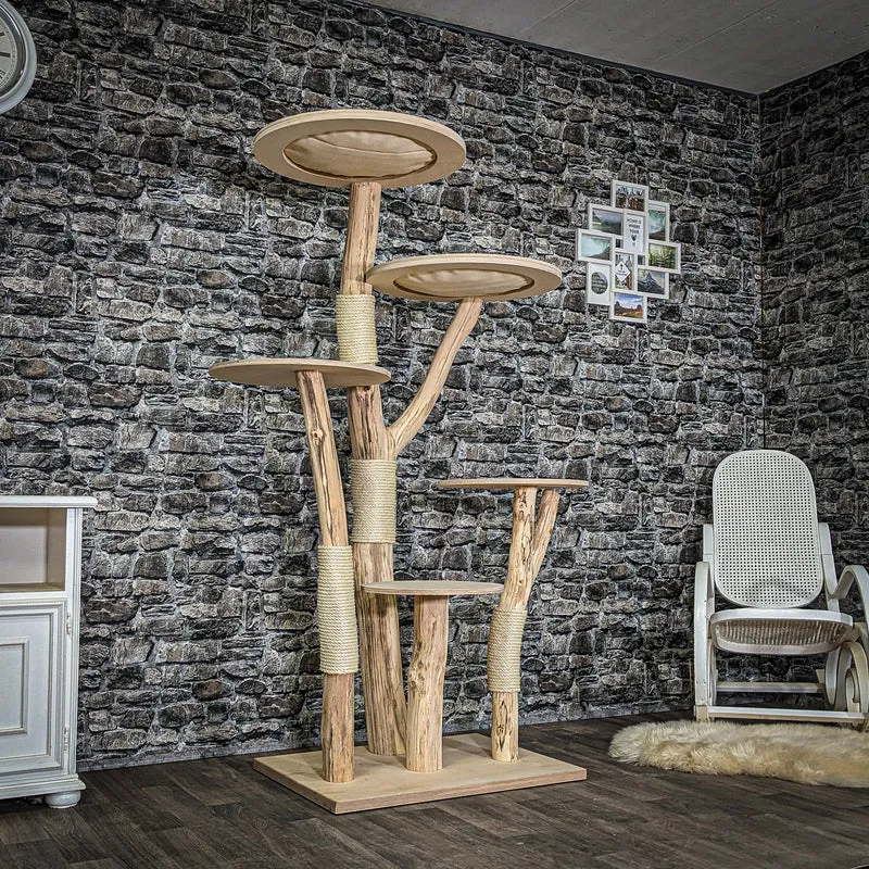 Naturkratzbaum 4064 Kratzbaum Natur Holz Design 175 cm hoch Katzenbaum