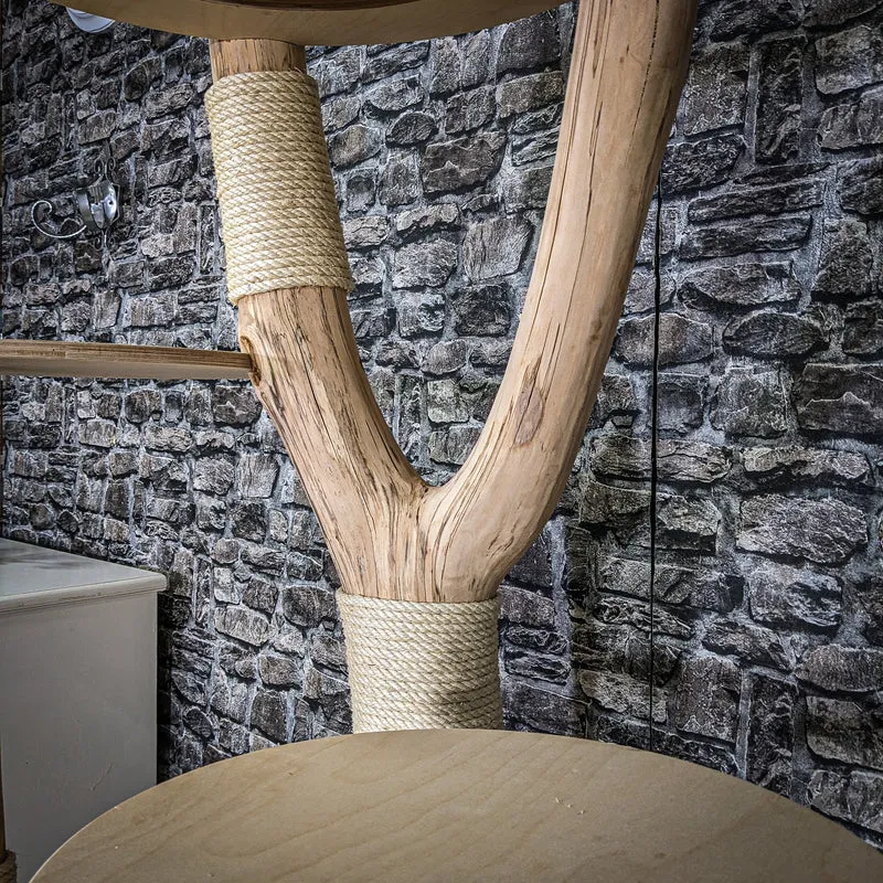 Naturkratzbaum 4064 Kratzbaum Natur Holz Design 175 cm hoch Katzenbaum