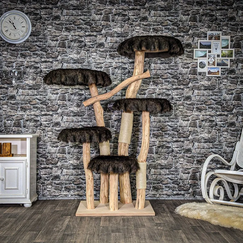 Naturkratzbaum 4063 Kratzbaum Natur Holz Design 176 cm hoch Katzenbaum