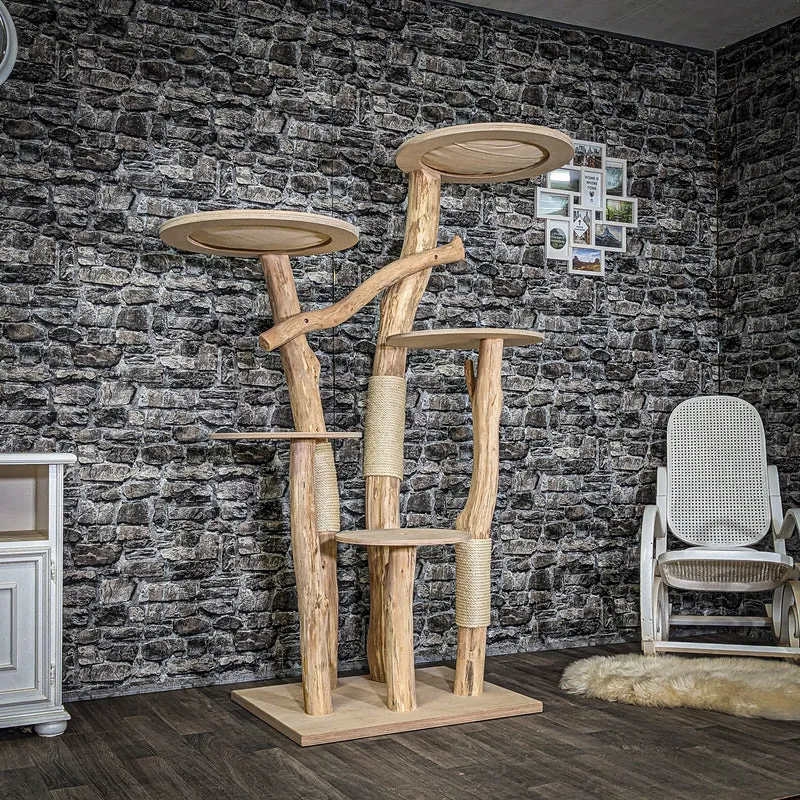 Naturkratzbaum 4063 Kratzbaum Natur Holz Design 176 cm hoch Katzenbaum