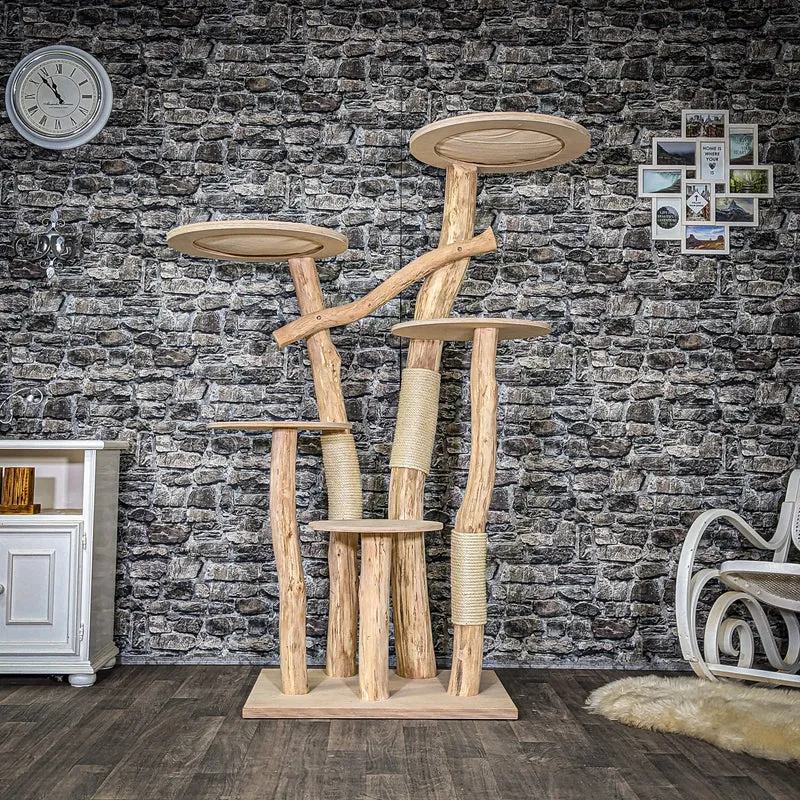 Naturkratzbaum 4063 Kratzbaum Natur Holz Design 176 cm hoch Katzenbaum
