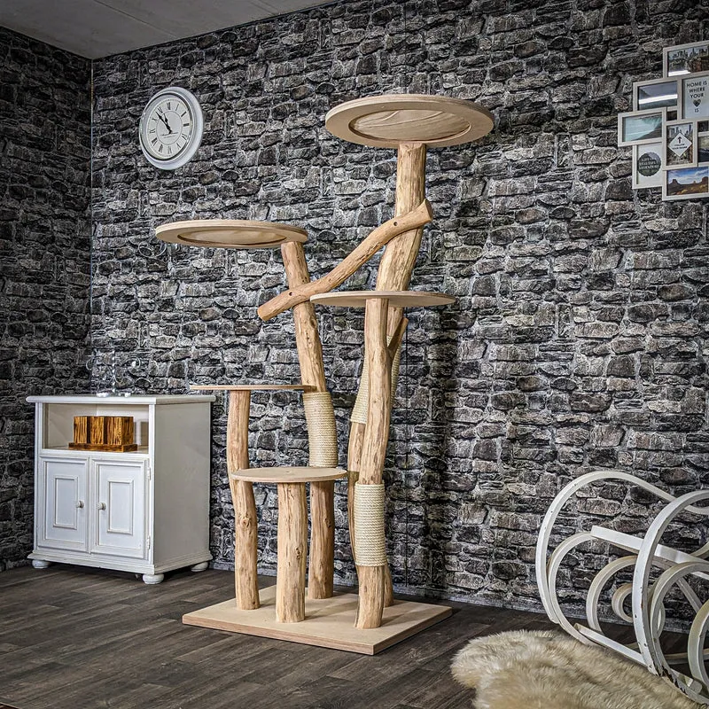 Naturkratzbaum 4063 Kratzbaum Natur Holz Design 176 cm hoch Katzenbaum