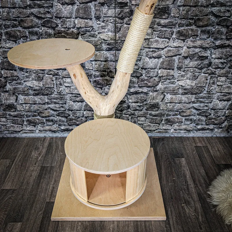 Naturkratzbaum 4062 Kratzbaum Natur Holz Design 115 cm hoch Katzenbaum