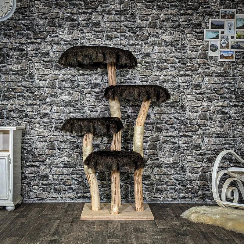 Naturkratzbaum 4060 Kratzbaum Natur Holz Design 145 cm hoch Katzenbaum