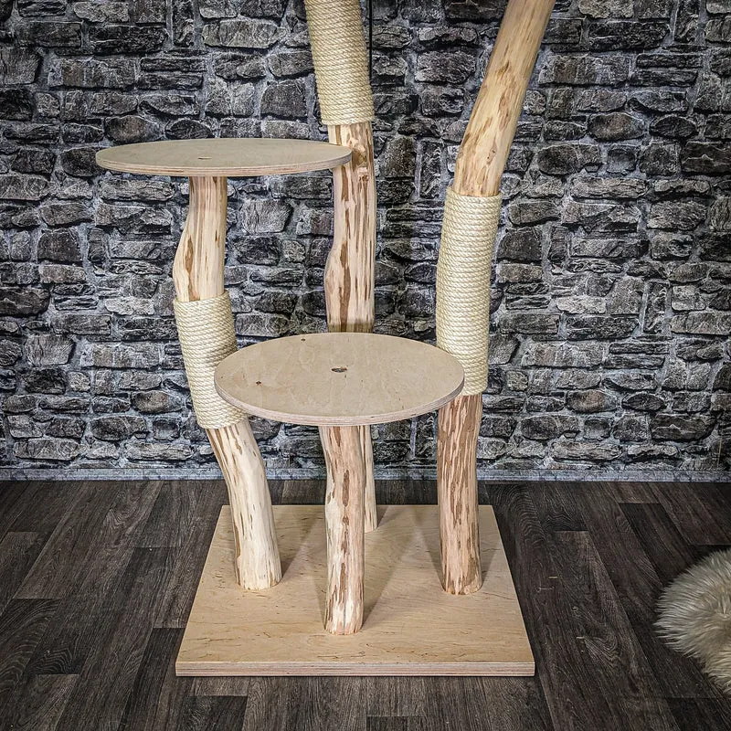 Naturkratzbaum 4060 Kratzbaum Natur Holz Design 145 cm hoch Katzenbaum