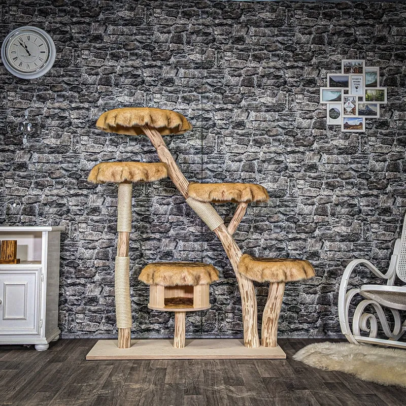 Naturkratzbaum 4058 Kratzbaum Natur Holz Design 150 cm hoch Katzenbaum
