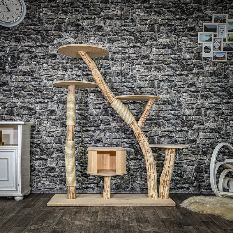Naturkratzbaum 4058 Kratzbaum Natur Holz Design 150 cm hoch Katzenbaum