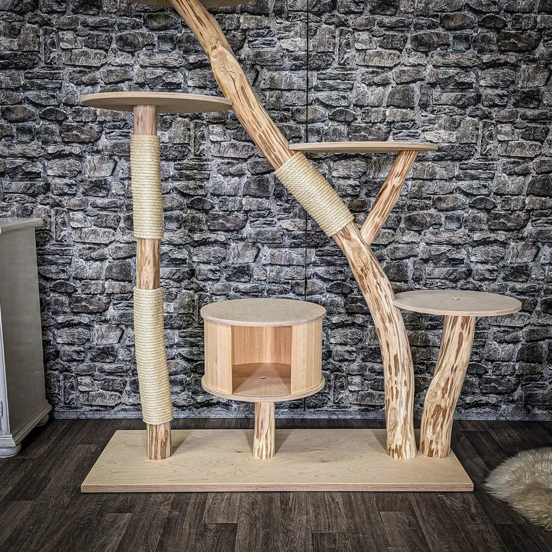 Naturkratzbaum 4058 Kratzbaum Natur Holz Design 150 cm hoch Katzenbaum