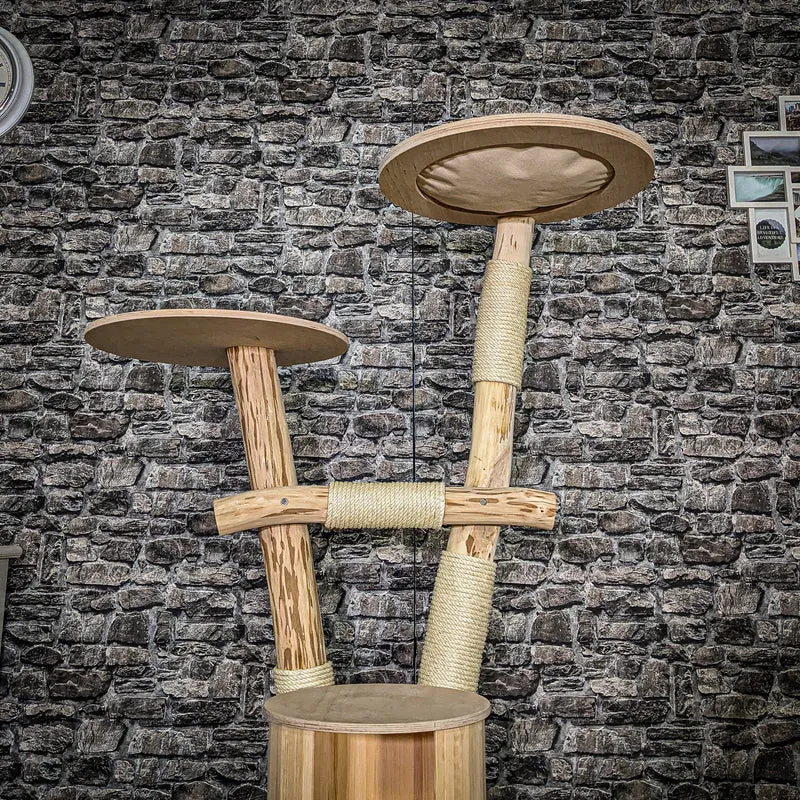 Naturkratzbaum 4057 Kratzbaum Natur Holz Design 157 cm hoch Katzenbaum