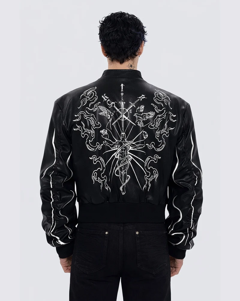 "Ascension Path" Embroidered Moto Jacket